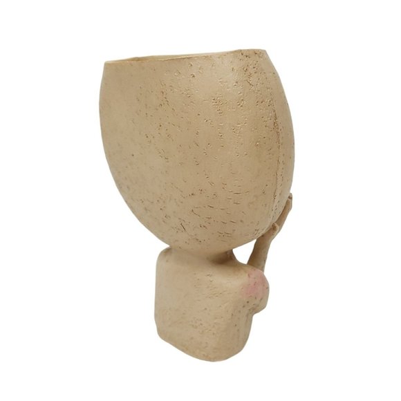 Face Head Flower Planter Container Pot Flowerpot Figure Garden Decor Tabletop - Picture 7 of 12